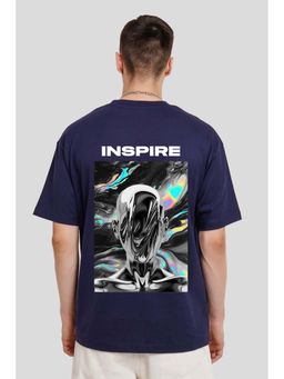 UNDERRATED CLUB - Inspire Navy Blue Graphic Printed T-Shirt