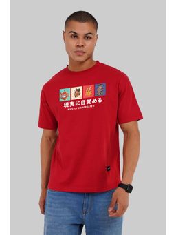 UNDERRATED CLUB - Genjitsu Red Oversized Fit T-Shirt