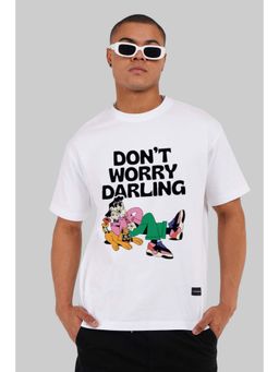 UNDERRATED CLUB - Don'T Worry Darling White Oversized Fit T-Shirt