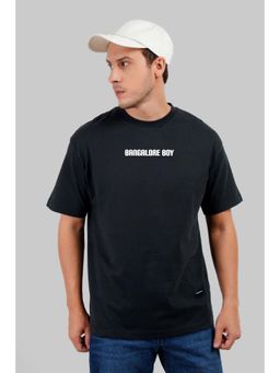 UNDERRATED CLUB - Bangalore Boy Typography Black Oversized Fit T-Shirt