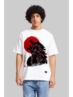 UNDERRATED CLUB - Anime Wolf White Oversized Fit T-Shirt