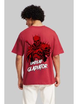 UNDERRATED CLUB - Undead Gladiator Red Oversized Fit T-Shirt