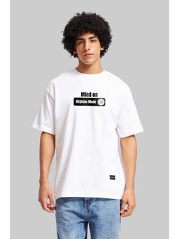 UNDERRATED CLUB - Airplane Mode White Oversized Fit T-Shirt