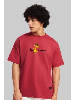 UNDERRATED CLUB - Big Duck Energy Red Oversized Fit T-Shirt