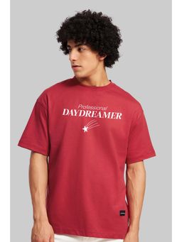 UNDERRATED CLUB - Day Dreamer Red Oversized Fit T-Shirt