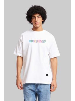 UNDERRATED CLUB - Underrated Geometric Print White Oversized Fit T-Shirt