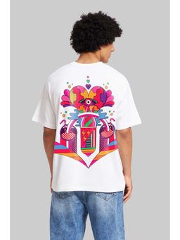 UNDERRATED CLUB - Colourful Graphic White Oversized Fit T-Shirt