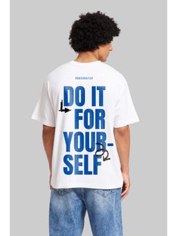UNDERRATED CLUB - Do It Yourself White Oversized Fit T-Shirt