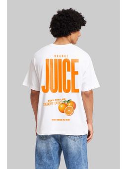 UNDERRATED CLUB - Zest Life White Oversized Fit T-Shirt