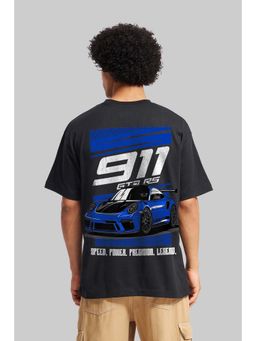 UNDERRATED CLUB - 911 Gtr Black Oversized Fit T-Shirt