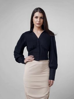 Cove and Lane - Elastic Waist Dusty Pink Crop Top