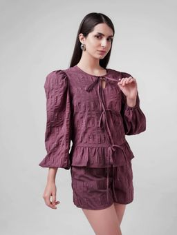 Cove and Lane - Purple Grape Soda Tie Up Top