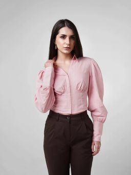 Cove and Lane - Elastic Waist Navy Blue Crop Top