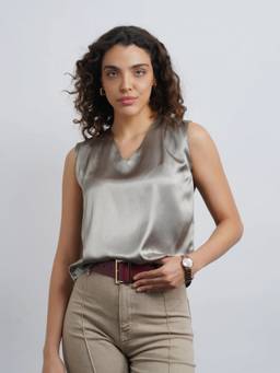 Cove and Lane - Satin Olive Top