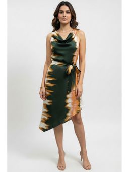 TAMISKA BY NARENDRA KUMAR - Multi-Colour Polyester Abstract Flared Dress