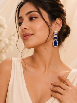 AANURA - Emerald Cascade Triple Dangle Earrings