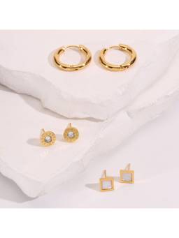 Salty - Trio Muse Statement Earrings (Pack Of 3)