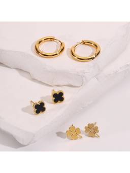 Salty - Clover Noir Earring Earrings (Pack Of 3)