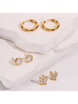 Salty - Flutter Bloom Earrings (Pack Of 3)