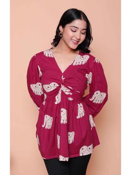 Miravan - Magenta Printed Regular Top