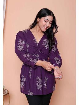 Miravan - Purple Floral Regular Top