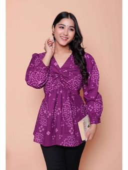 Miravan - Purple Printed Regular Top