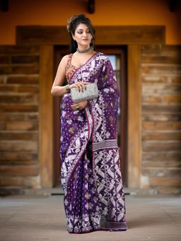 DESH BIDESH - Purple Printed Woven Saree
