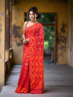 DESH BIDESH - Red Printed Woven Saree