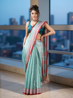 DESH BIDESH - Blue Woven Zari Saree