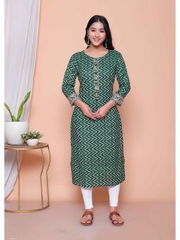 Miravan - Green Printed Regular Kurta