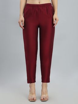 Go Colors - Purple Solid Straight Pant