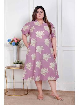 Miravan - Lavender Floral A-Line Dress