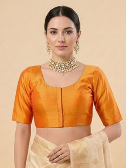 SALWAR STUDIO - Mustard Solid Regular Stitched Blouse