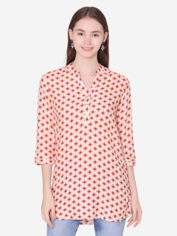 Bonjour - White Printed Regular Kurti