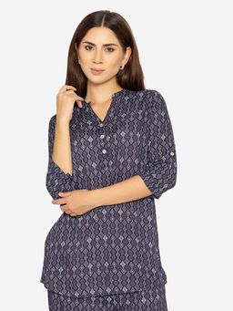 Bonjour - Indigo Printed Regular Kurti