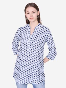 Bonjour - White Printed Regular Kurti