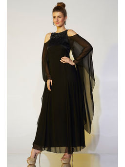 Wendell Rodricks - Black Embellished Gown
