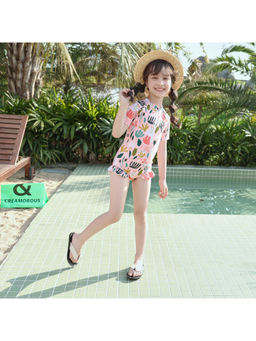 Little Surprise Box - Frilly Happy Cactus Print Kids Swimsuit (Set of 2)