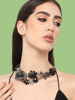 Sohi - Gold Plated Designer Stone Party Necklace For Women