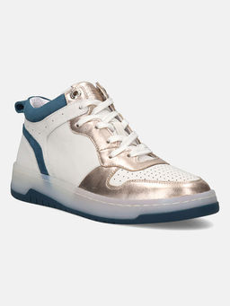 BAGATT - Sting White Leather Women's Mid Top Sneakers