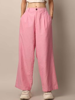 ONLY - Pink Oxford Flared Pant