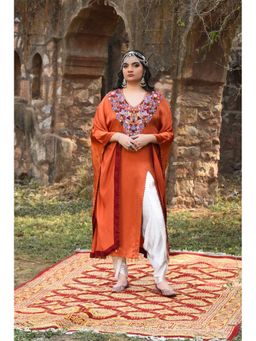 Isha and Anshul - Rust Kaftan With Bamber Dhoti