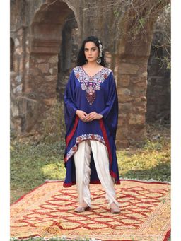 Isha and Anshul - Navy Blue Kaftan with Bamber Dhoti