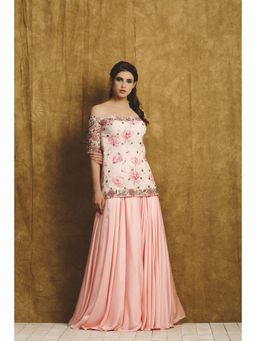 Mani Bhatia - Pink Embroidered Kurta With Sharara