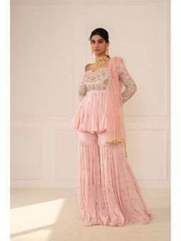 Mani Bhatia - Pink Kurta With Sharara And Dupatta