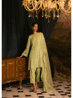 Mani Bhatia - Kristel Green Kurta With Salwar And Dupatta