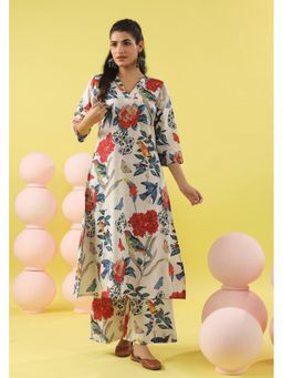 DIMPLE DESIGN STUDIO - Laila White A-Line Kurta with Salwar