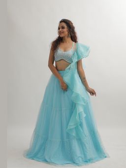 Gatsby Collection - Blue Floating Cavalier Skirt with Top