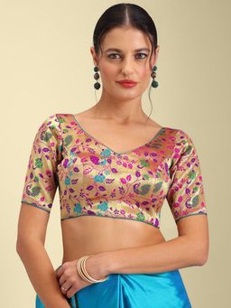 Niraha - Multi Color Paithni Design Saree Stitched Blouse