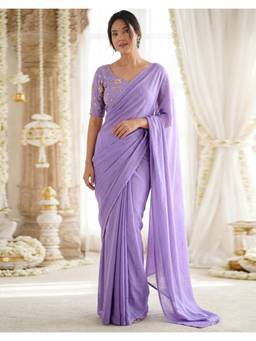 Nyri - Lavender Georgette Saree